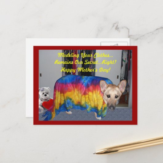 Deutscher Schäferhund modelliert Muttertag Postkarte (Vorderseite/Rückseite Beispiel)