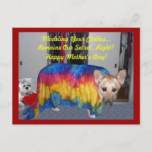 Deutscher Schäferhund modelliert Muttertag Postkarte (Vorderseite)