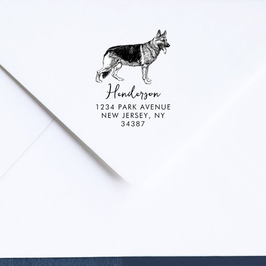 Deutscher Schäferhund Moderner Absender Gummistempel