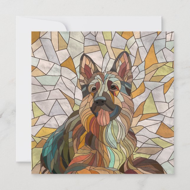 Deutscher Schäferhund - Mosaikkunst (Vorderseite)