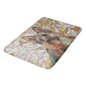 Deutscher Schäferhund - Mosaikkunst Badematte (Schrägansicht)