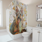 Deutscher Schäferhund - Mosaikkunst Duschvorhang (Beispiel)