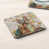 Deutscher Schäferhund - Mosaikkunst Getränkeuntersetzer (Linke Seite)