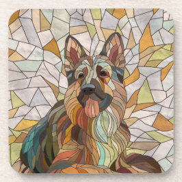 Deutscher Schäferhund - Mosaikkunst Getränkeuntersetzer