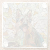 Deutscher Schäferhund - Mosaikkunst Glasuntersetzer (Rückseite)