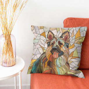Deutscher Schäferhund - Mosaikkunst Kissen