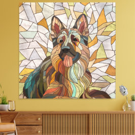 Deutscher Schäferhund - Mosaikkunst Leinwanddruck