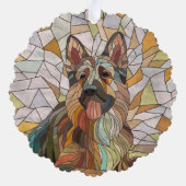 Deutscher Schäferhund - Mosaikkunst Ornament Karte (Rückseite)