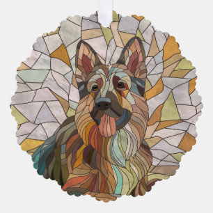 Deutscher Schäferhund - Mosaikkunst Ornament Karte