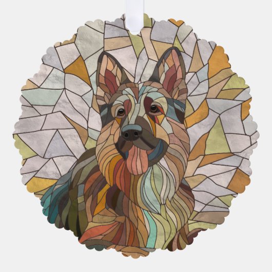 Deutscher Schäferhund - Mosaikkunst Ornament Karte (Vorderseite)