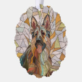 Deutscher Schäferhund - Mosaikkunst Ornament Karte (Links)