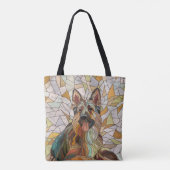 Deutscher Schäferhund - Mosaikkunst Tasche (Rückseite)