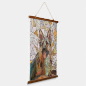 Deutscher Schäferhund - Mosaikkunst Wandteppich Mit Holzrahmen (Gewinkelt)