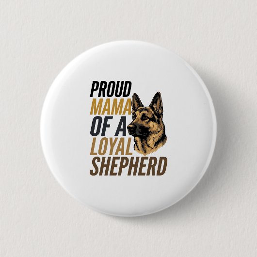 Deutscher Schäferhund-Mutter-Shirt Vintage-Hund-Ma Button (Vorderseite)