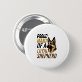 Deutscher Schäferhund-Mutter-Shirt Vintage-Hund-Ma Button (Vorne & Hinten)