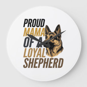 Deutscher Schäferhund-Mutter-Shirt Vintage-Hund-Ma Große Wanduhr