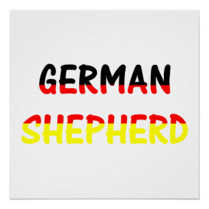 deutscher Schäferhund Name in Flagge Poster