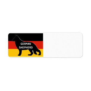 deutscher Schäferhund Name Silhouette auf Flagge s