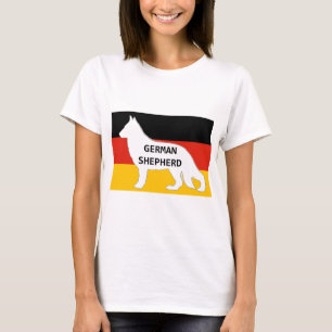 Deutscher Schäferhund Namenssilhouette auf weißer  T-Shirt