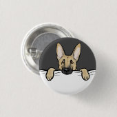 Deutscher Schäferhund Niedlich Button (Vorne & Hinten)