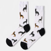 Deutscher Schäferhund Niedlich Cartoon Dogs Muster Socken (Linkes Detail)
