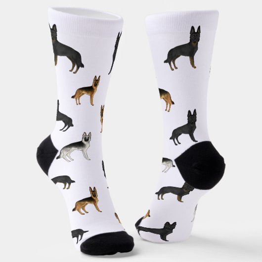 Deutscher Schäferhund Niedlich Cartoon Dogs Muster Socken (Gewinkelt)