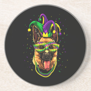 Deutscher Schäferhund Niedlich Mardi Gras Carnival Getränkeuntersetzer