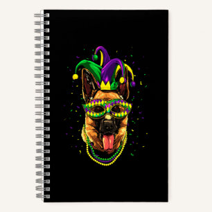 Deutscher Schäferhund Niedlich Mardi Gras Carnival Notizblock