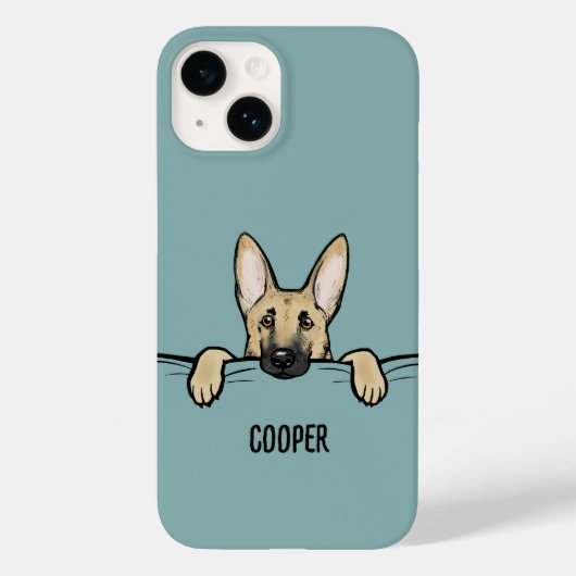 Deutscher Schäferhund Niedlich Personalisiert Case-Mate iPhone Hülle (Rückseite)