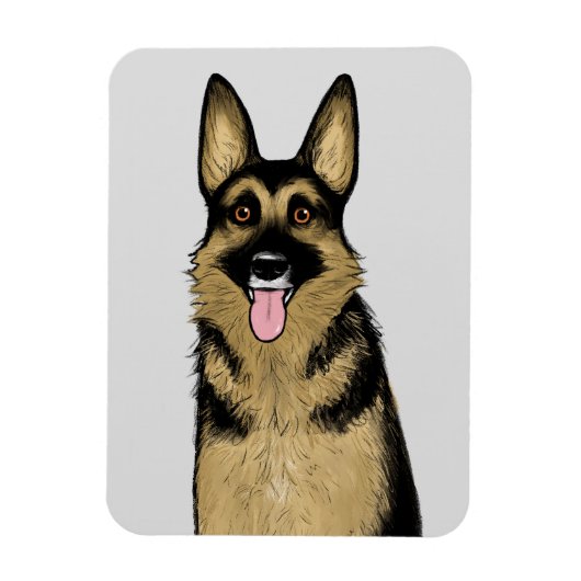 Deutscher Schäferhund | Niedliches GSD | Die Kunst Magnet (Vertikal)