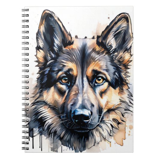 Deutscher Schäferhund Notizbuch Notizblock (Vorderseite)