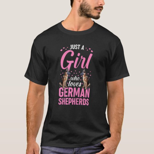 Deutscher Schäferhund nur ein Mädchen, das deutsch T-Shirt (Vorderseite)