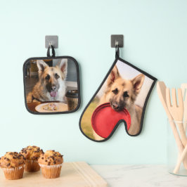 Deutscher Schäferhund Ofenhandschuh & Topflappen-Set