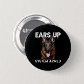 Deutscher Schäferhund Ohren hoch System Bewaffnet Button (Vorne & Hinten)
