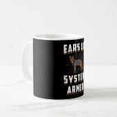 Deutscher Schäferhund Ohrfeigen Vintager bewaffnet Kaffeetasse (Vorderseite Links)