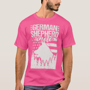 Deutscher Schäferhund Onkel-Amerikanische Flagge T-Shirt