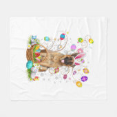 Deutscher Schäferhund Ostereier Jagd Korb Ostern Fleecedecke (Vorderseite (Horizontal))