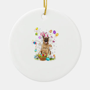 Deutscher Schäferhund Ostereier Jagd Korb Ostern Keramik Ornament