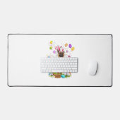 Deutscher Schäferhund Ostereier Jagd Korb Ostern Schreibtischunterlage (Tastatur & Maus)