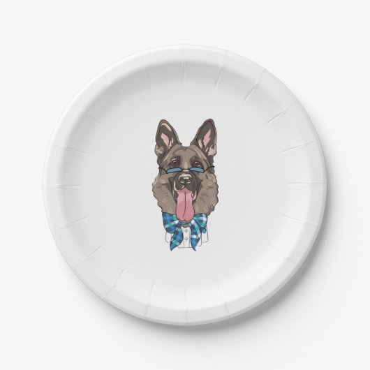 Deutscher Schäferhund Pappteller (Vorderseite)
