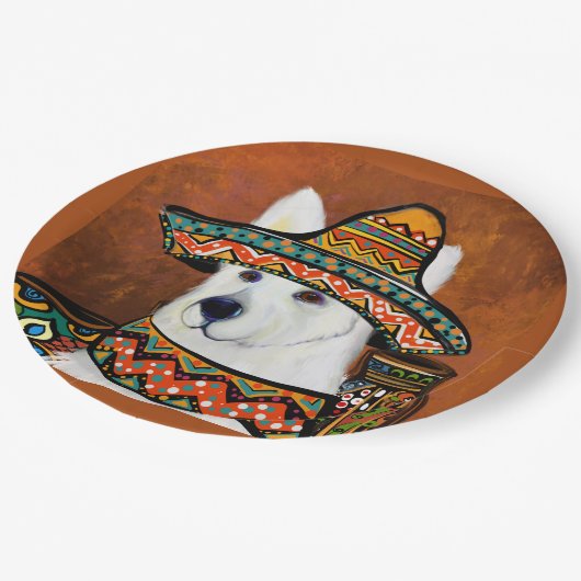 Deutscher Schäferhund Pappteller (Schrägansicht)