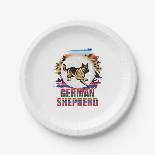 Deutscher Schäferhund Pappteller (Vorderseite)