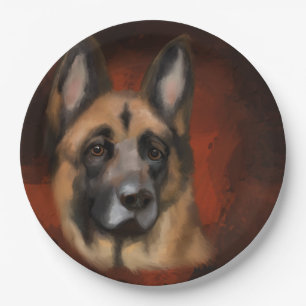 DEUTSCHER SCHÄFERHUND PAPPTELLER
