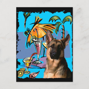 Deutscher Schäferhund PartyTime Postkarte