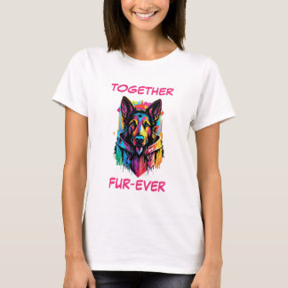 Deutscher Schäferhund Pastel Abstrakter Hund Kunst T-Shirt