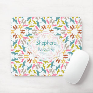 Deutscher Schäferhund-Pastell-Muster Mousepad