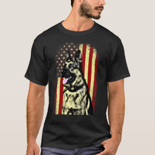 Deutscher Schäferhund Patriotic American Flag Hund T-Shirt