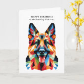 Deutscher Schäferhund Personalisiert Geburtstag Karte (Gelbe Blume)