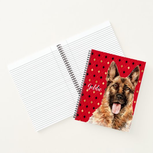 Deutscher Schäferhund Personalisiert Notizblock (Innenseite)