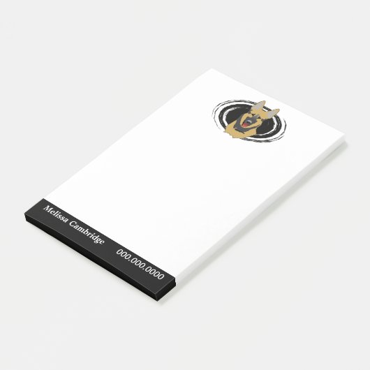 Deutscher Schäferhund Personalisiert Post-it Klebezettel (angewinkelt)